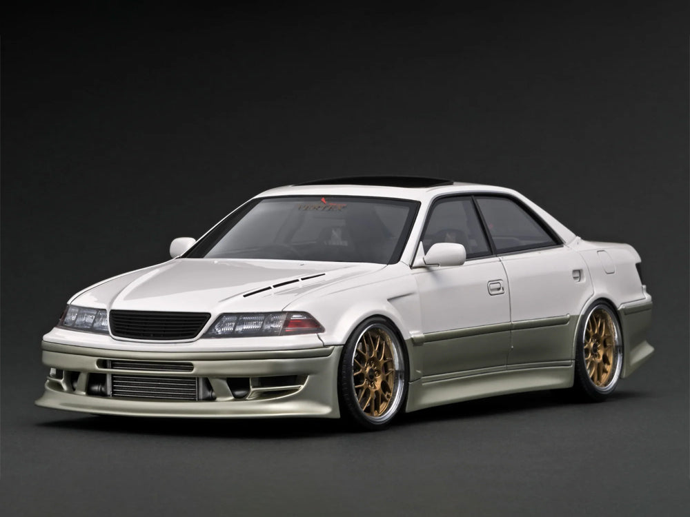 Ignition Model 1/18 Toyota Chaser JZX100 Mark II Pearl White/Champagne Gold - Diecast Toyz Australia