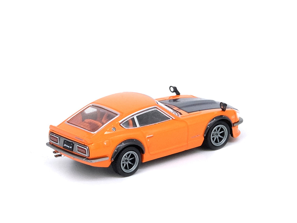Inno64 Datsun Fairlady Z S30 Orange with Carbon Bonnet - Diecast Toyz Australia
