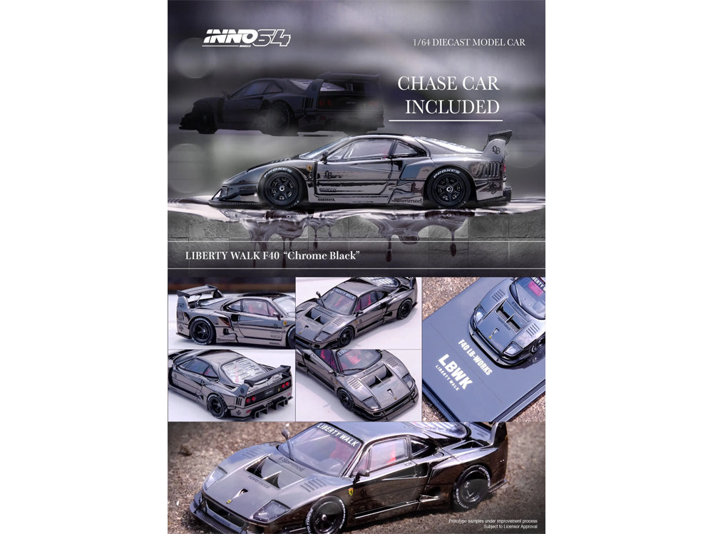 Inno64 LBWK Ferrari F40 Chrome Black