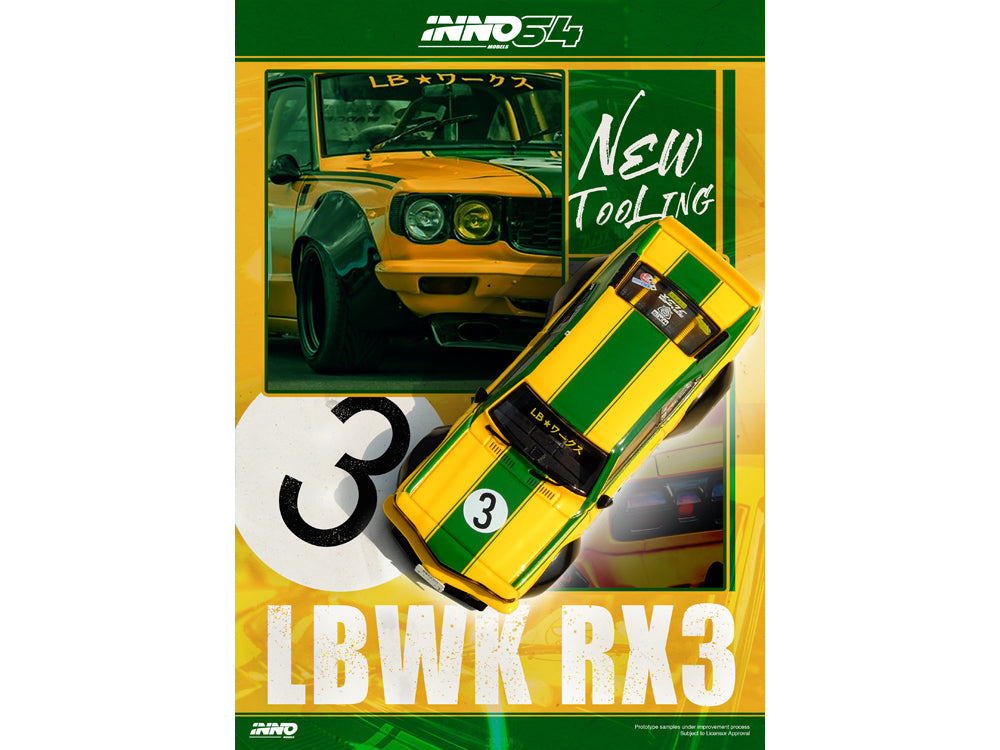 Inno64 LBWK Mazda RX3 Savanna - Diecast Toyz Australia