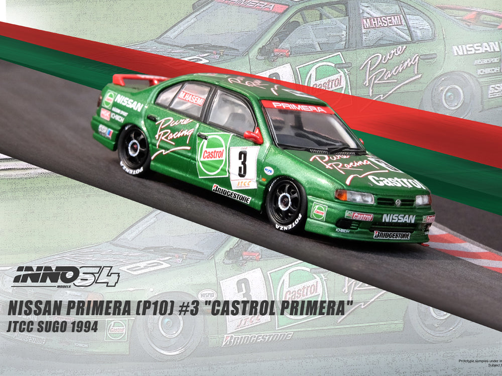 Inno64 Nissan Primera P10 #3 Castrol Primera JTCC Sugo 1994 - Diecast Toyz Australia