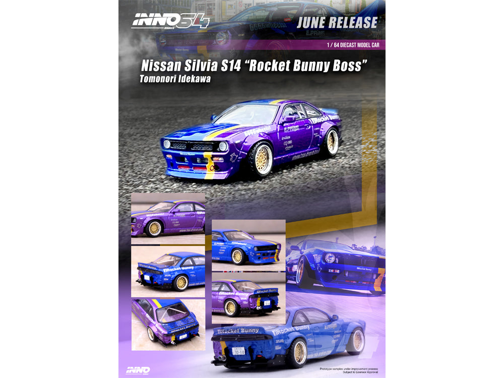 Inno64 Nissan Silivia S14 Rocket Bunny Boss Tamonori Idekawa - Diecast Toyz Australia