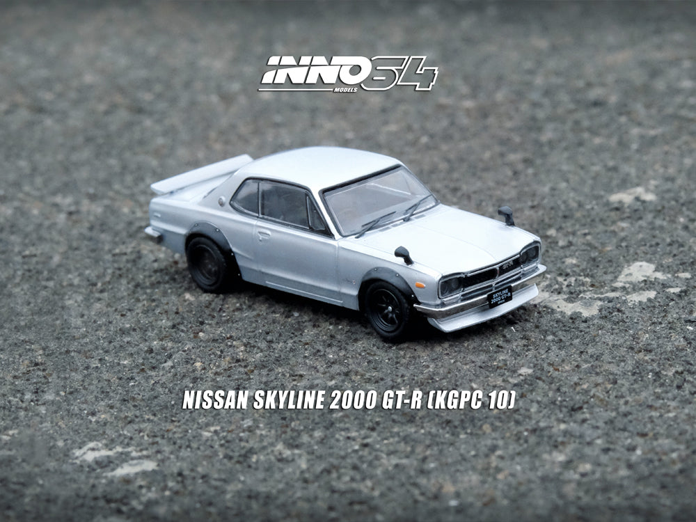 Inno64 Nissan Skyline 2000 GT-R KPGC10 Silver - Diecast Toyz Australia