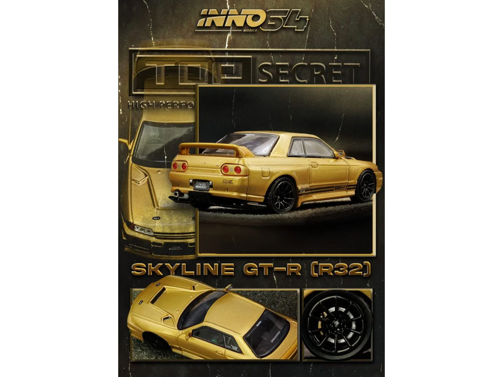 Inno64 Nissan Skyline GT-R R32 Top Secret 650R Gold - Diecast Toyz Australia