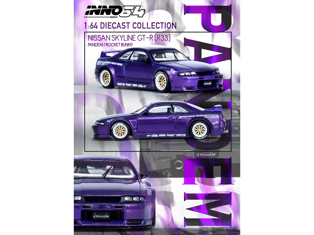 Inno64 1/64 Scale Nissan GT-R R33 Pandem Rocket Bunny Diecast
