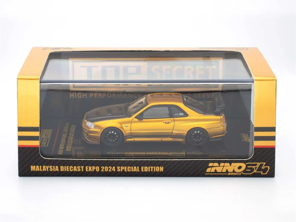Inno64 Nissan Skyline GT-R R34 Top Secret Tokyo Autosalon - Malaysia Diecast Expo 2024 Limited Release - Diecast Toyz Australia