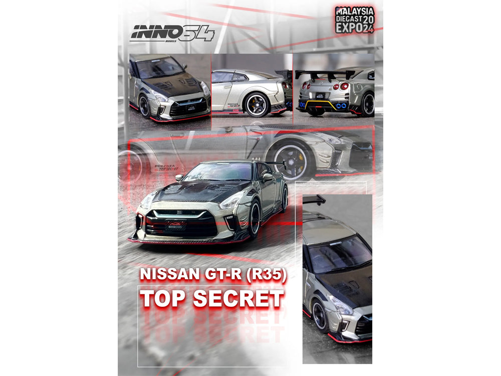 Inno64 Nissan Skyline GT-R R35 Top Secret Gun Metallic - Malaysia Diecast Expo 2024 Limited Release - Diecast Toyz Australia