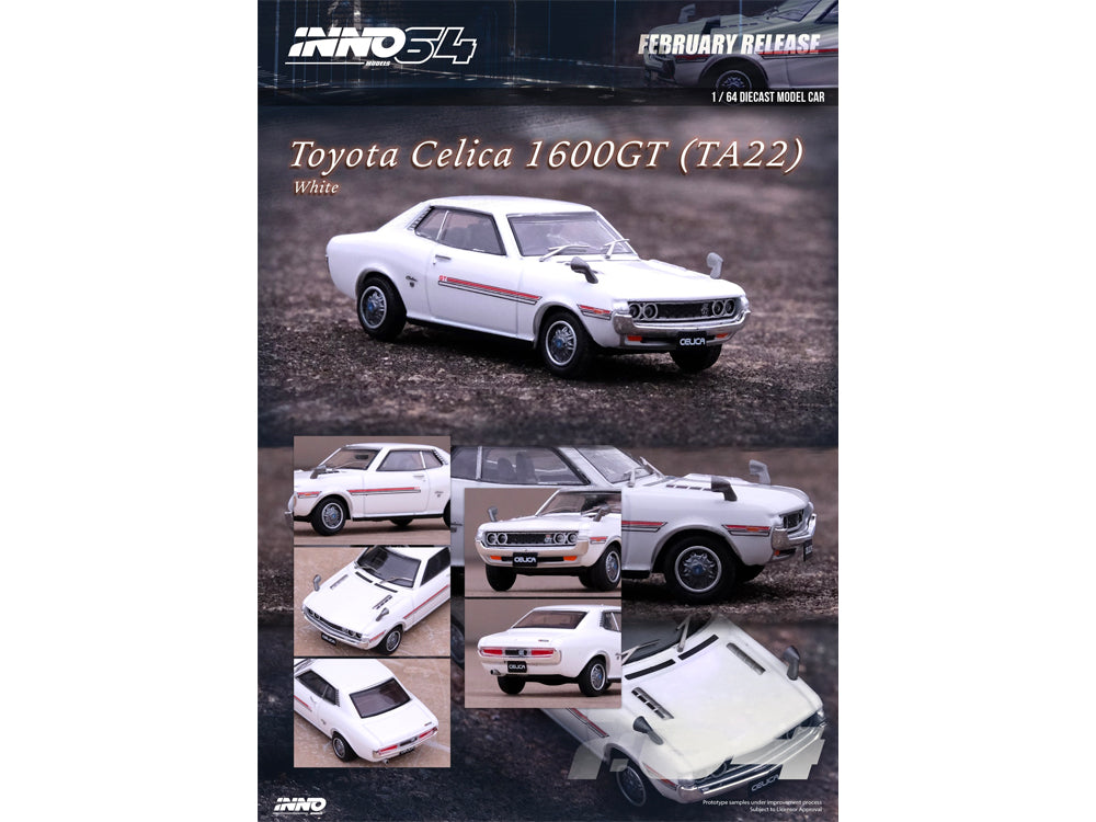 Inno64 Toyota Celica 1600GT TA22 White - Diecast Toyz Australia