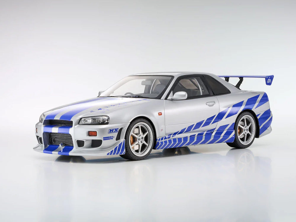 Kyosho 1/12 Nissan Skyline GTR R34 Fast n Furious Silver with Blue Stripes