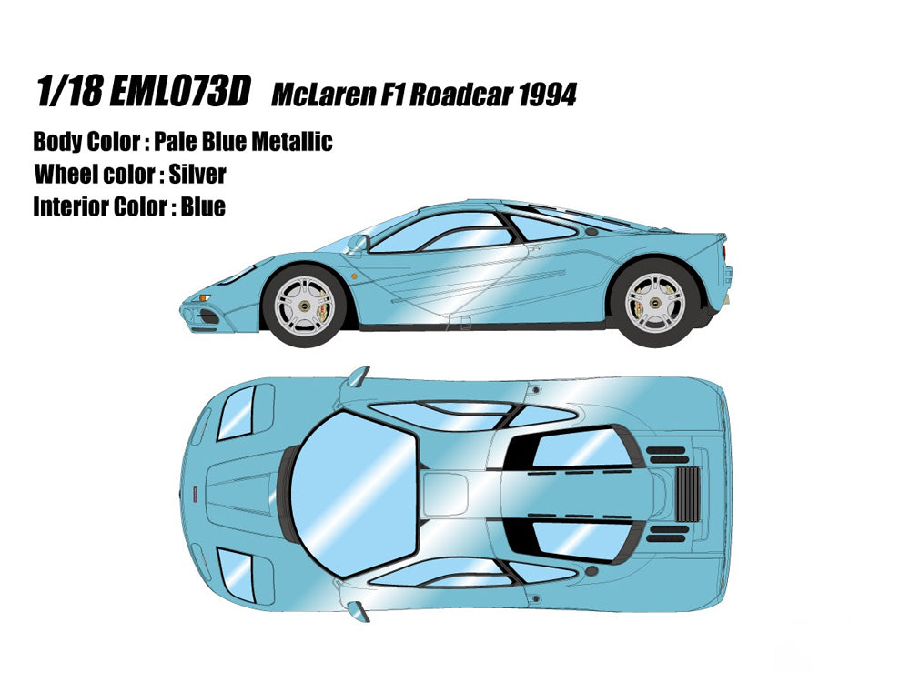 Make Up Model 1/18 McLaren F1 Road Car 1994 Pale Blue Metallic