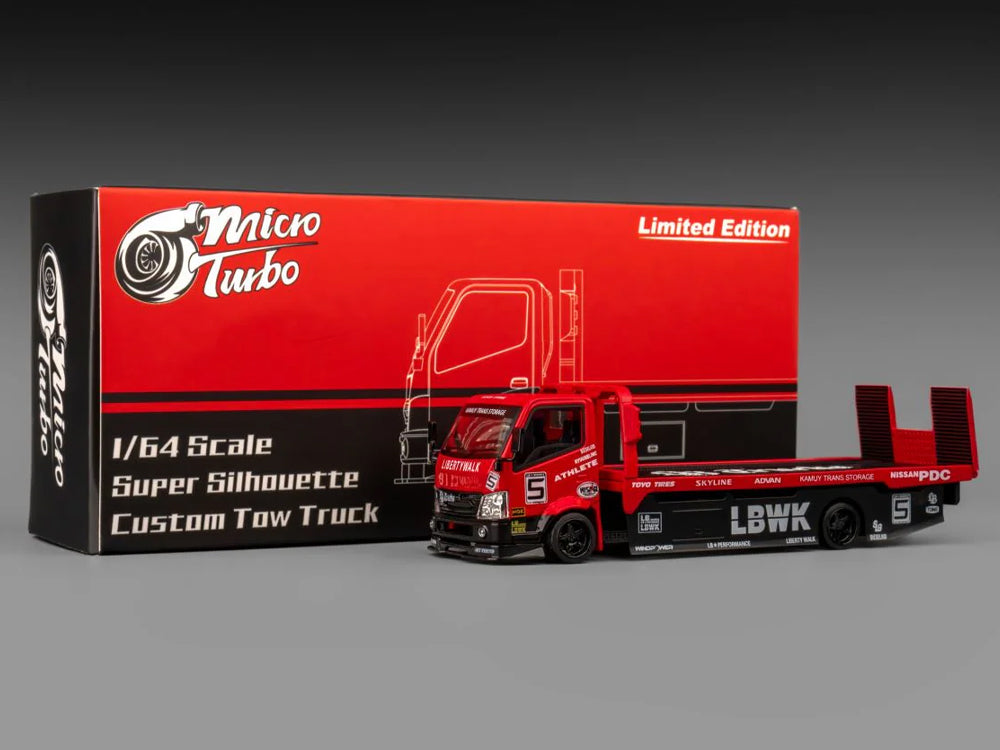 Micro Turbo 1/64 LBWK Full Floor Standing Flatbed Trailer Metallic Red