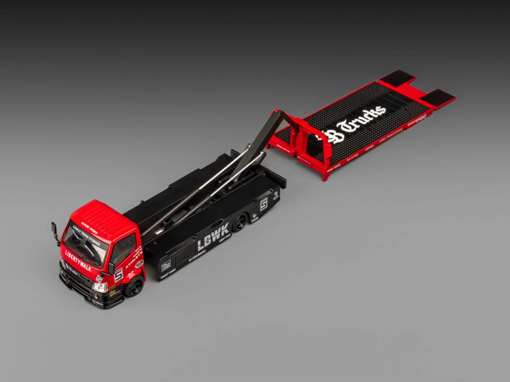 Micro Turbo 1/64 LBWK Full Floor Standing Flatbed Trailer Metallic Red