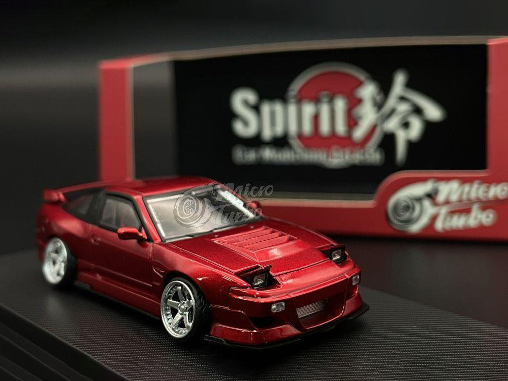 Micro Turbo 1/64 Nissan Silvia 180SX Spirit Transparent Red - Diecast Toyz Australia