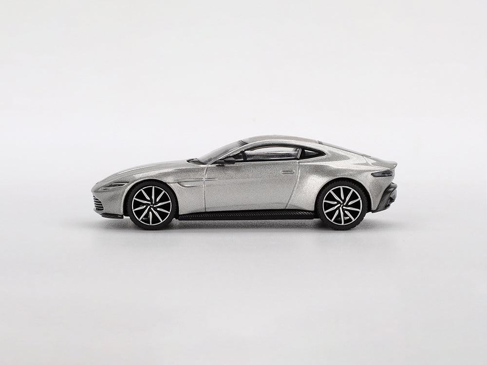 MiniGT 1/64 Aston Martin DB10 Spectre Silver Blister Packaging