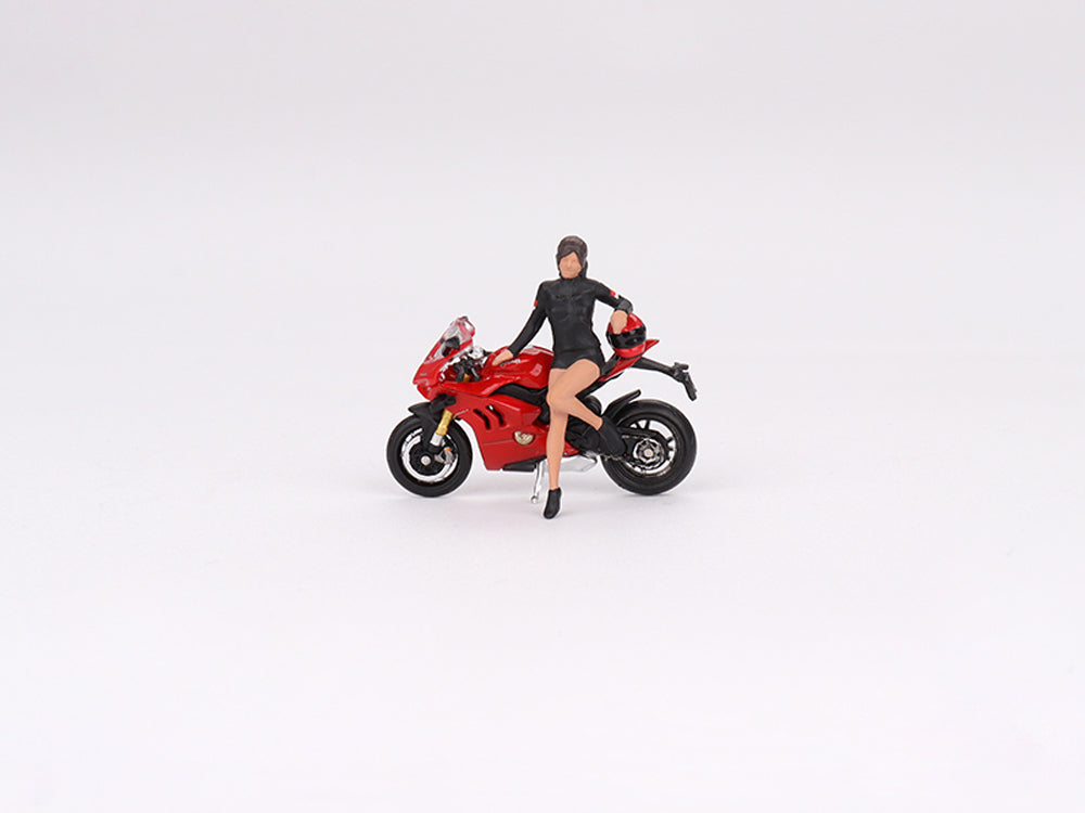 MiniGT 1/64 Ducati Panigale V4S with Ducati Girl Figurine - Diecast Toyz Australia