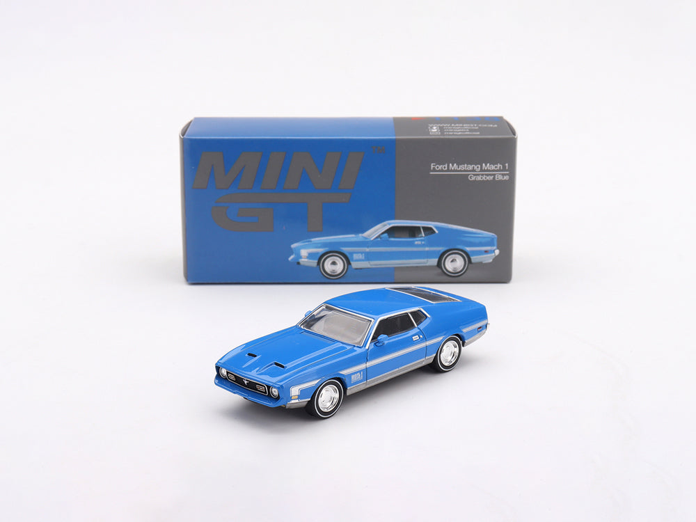 MiniGT 1/64 Ford Mustang Mach 1 Grabber Blue