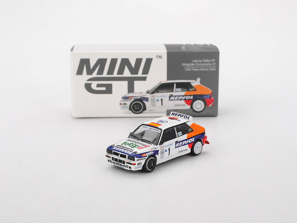 MiniGT 1/64 Lancia Delta HF Integrale Evoluzione #1 1993 Monte Carlo Repsol Livery White