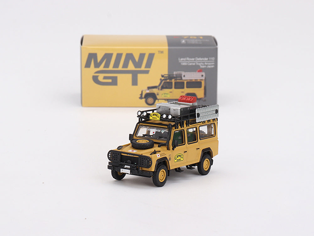 MiniGT 1/64 Land Rover Defender 110 1989 Camel Trophy Amazon Team Japan - Diecast Toyz Australia