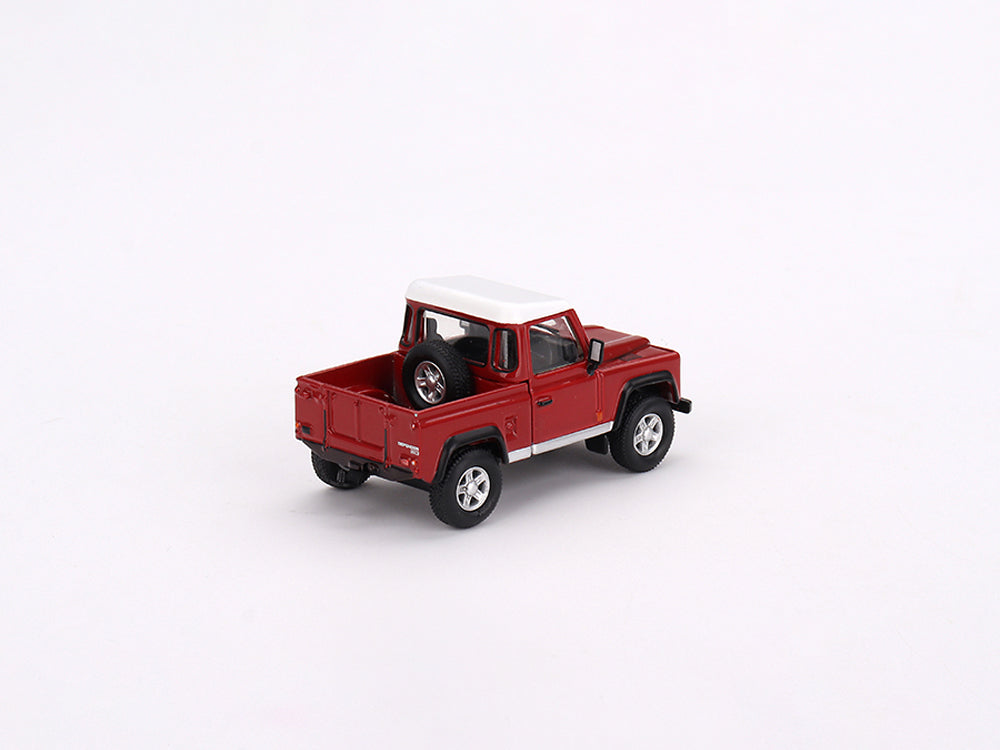 MiniGT 1/64 Land Rover Defender 90 Pick Up Masai Red - Diecast Toyz Australia