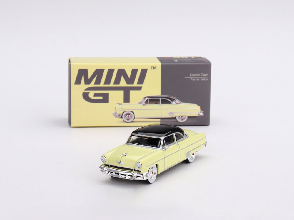 MiniGT 1/64 Lincoln Capri 1954 Premier Yellow - Diecast Toyz Australia