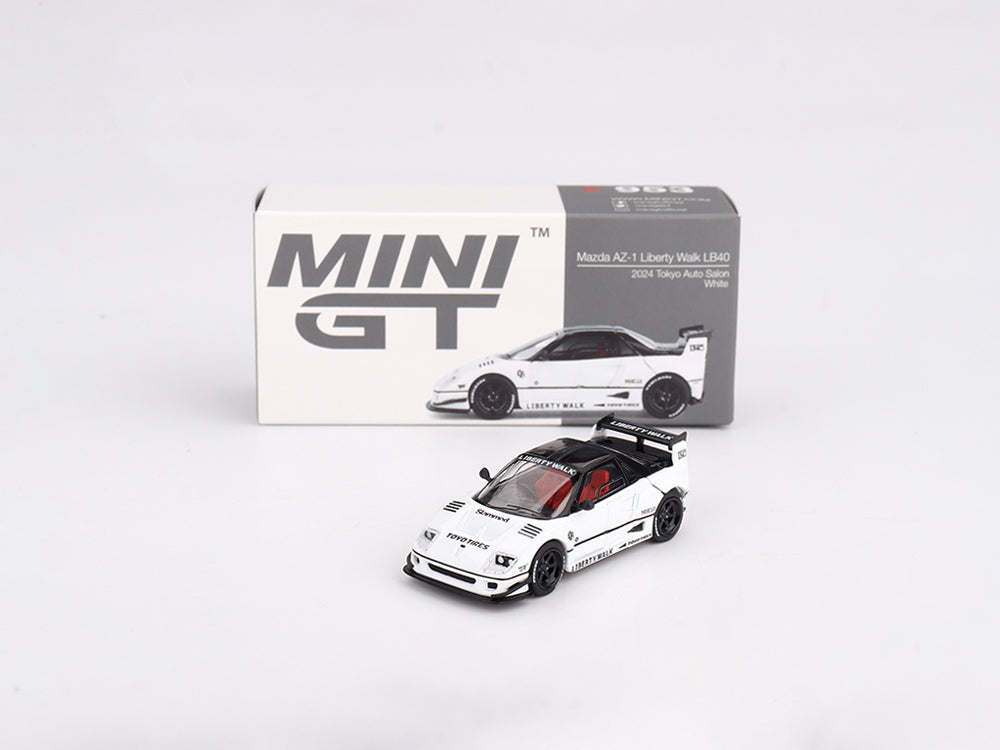 MiniGT 1/64 Mazda AZ-1 Liberty Walk LB40 White 2024 Tokyo Autosalon