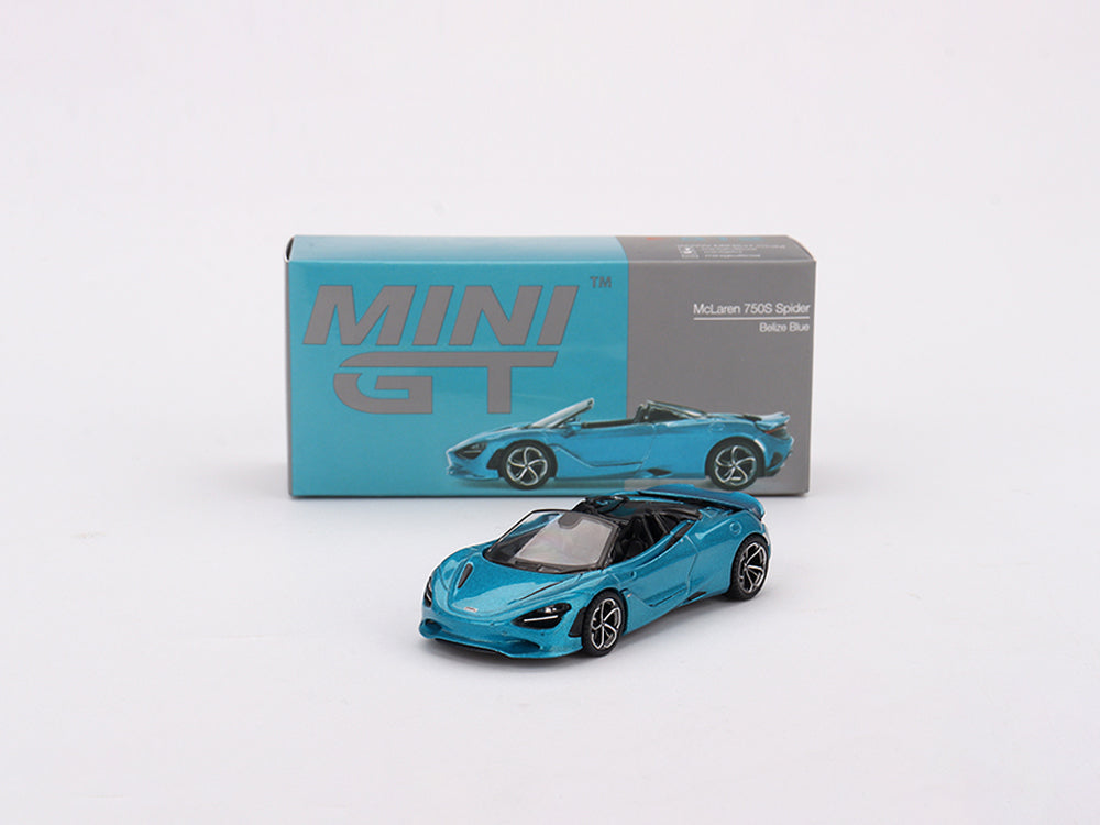 MiniGT 1/64 McLaren 750S Spider Belize Blue - Diecast Toyz Australia