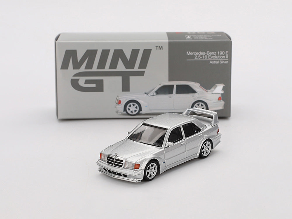 MiniGT 1/64 Mercedes-Benz 190E 2.5-16 Evolution II Astral Silver