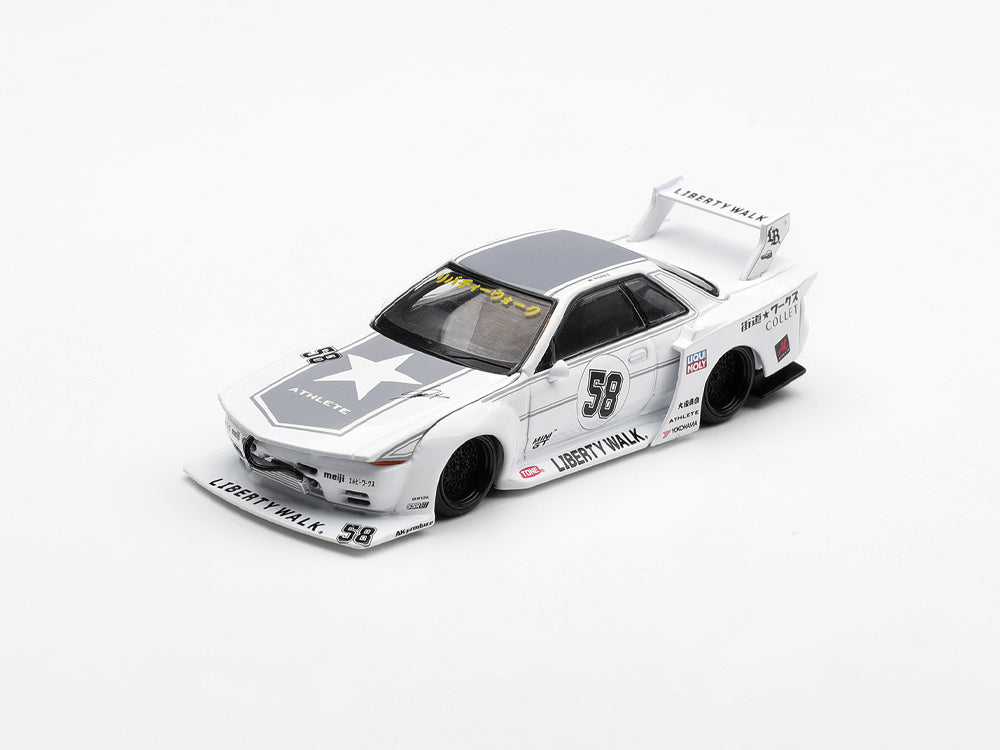 MiniGT Nissan GT-R32 LB-Kaido Works TAS 2025 White - Diecast Toyz Australia