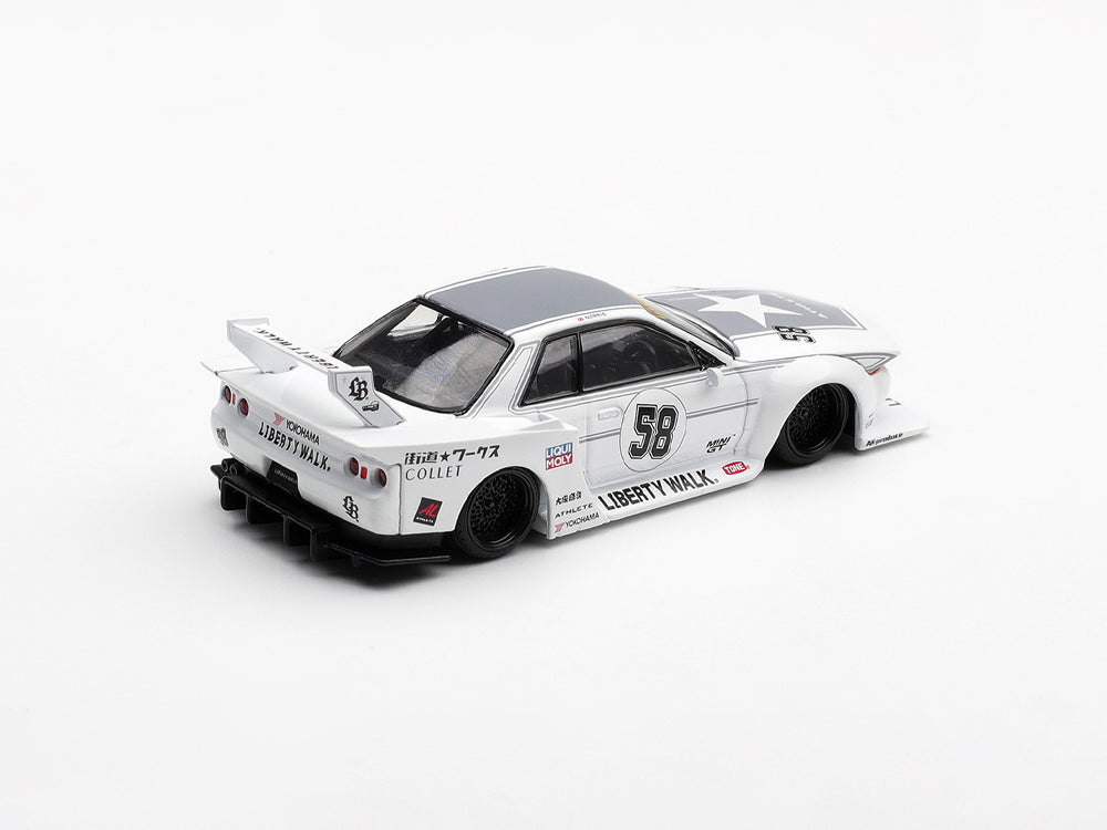 MiniGT Nissan GT-R32 LB-Kaido Works TAS 2025 White - Diecast Toyz Australia