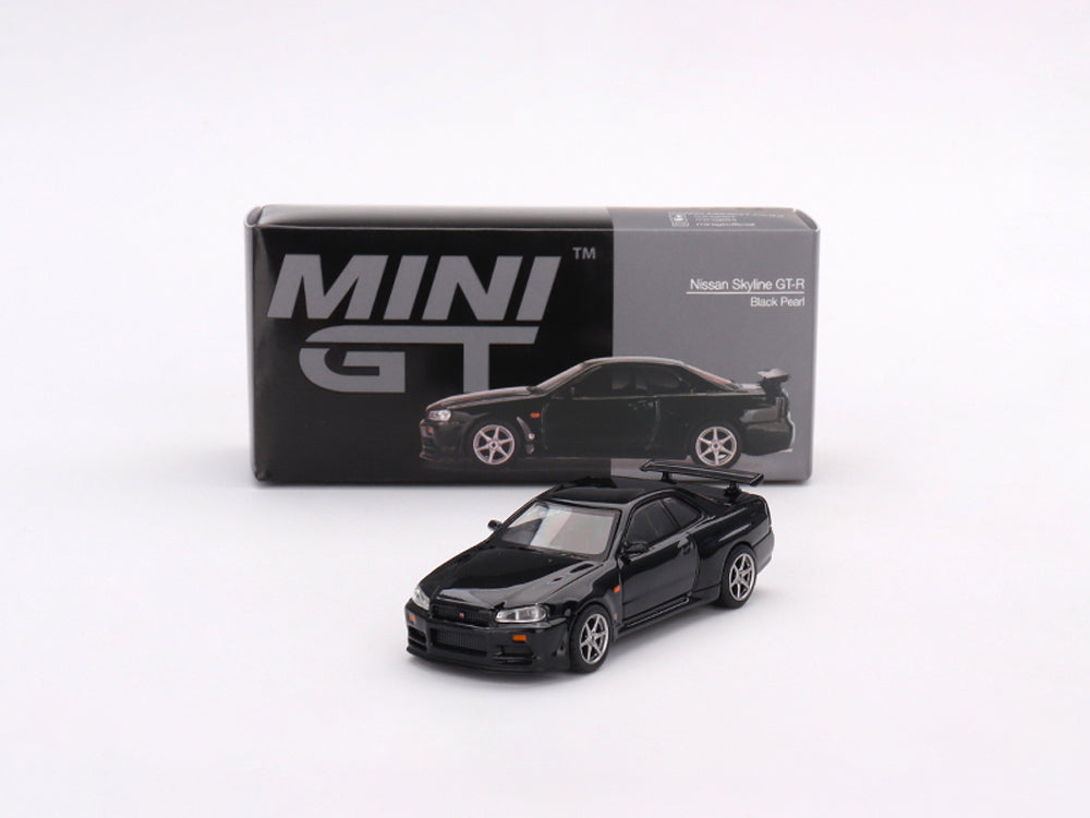MiniGT 1/64 Nissan Skyline GTR R34 V-Spec Black Pearl - Diecast Toyz Australia
