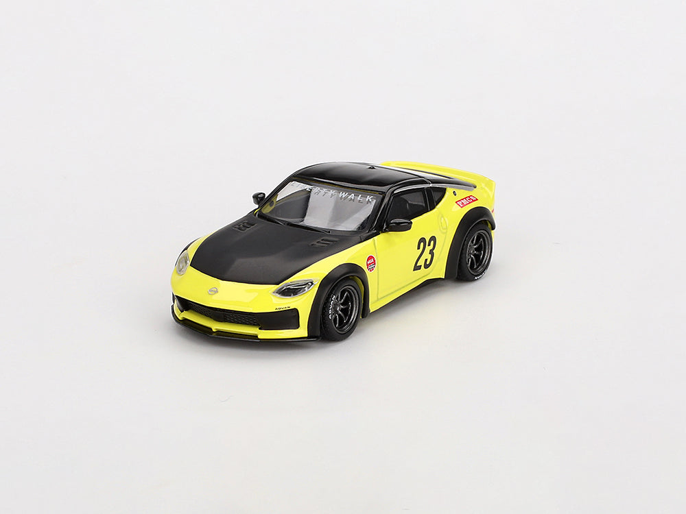 MiniGT 1/64 Nissan Z LB★NATION WORKS Ikazuchi Yellow