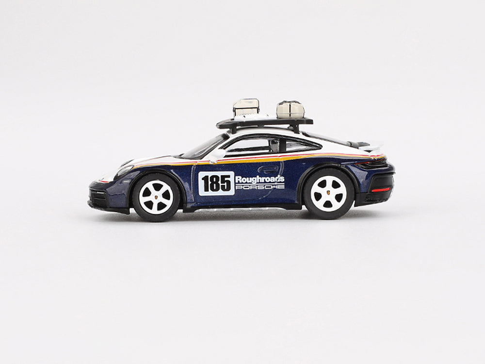 MiniGT 1/64 Porsche 911 Dakar Rallye Design Package White/Gentian Blue Metallic - Diecast Toyz Australia