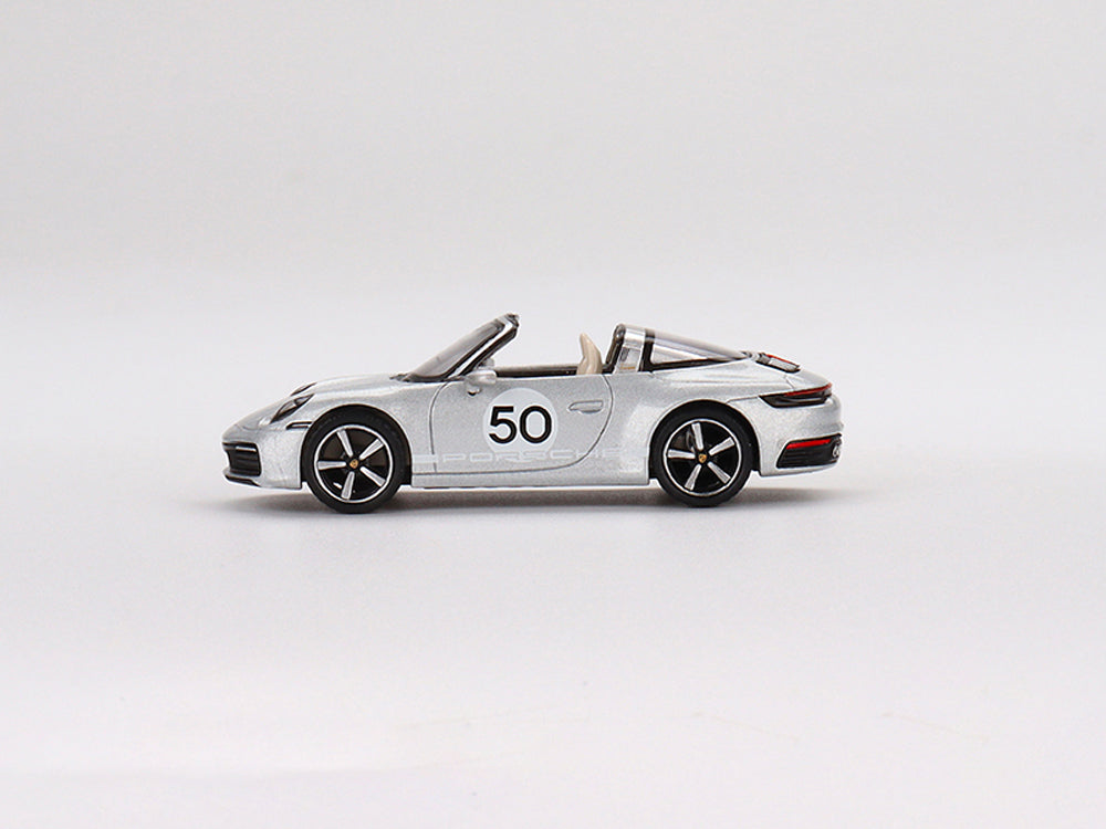MiniGT 1/64 Porsche 911 Targa 4S Heritage Design Edition Silver Metallic - Diecast Toyz Australia