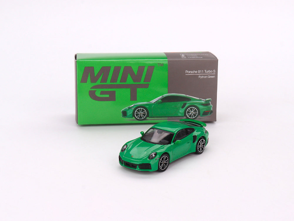 MiniGT 1/64 Porsche 911 Turbo S Python Green - Diecast Toyz Australia