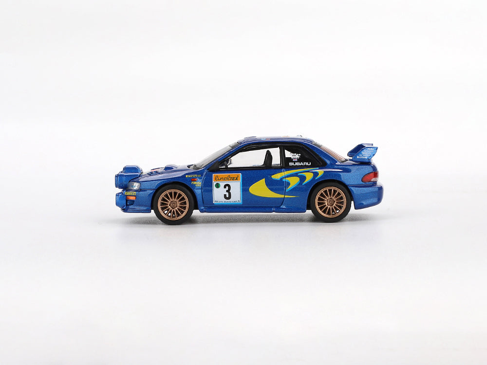 MiniGT 1/64 Subaru Impreza WRX WRC 1998 #3 Mcrae/Grist 3rd Place Rally Monte Carlo Blue