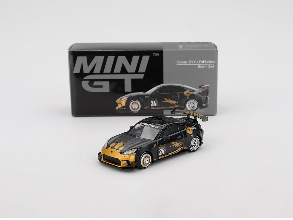 MiniGT 1/64 Toyota GR86 LB★NATION Black/Gold