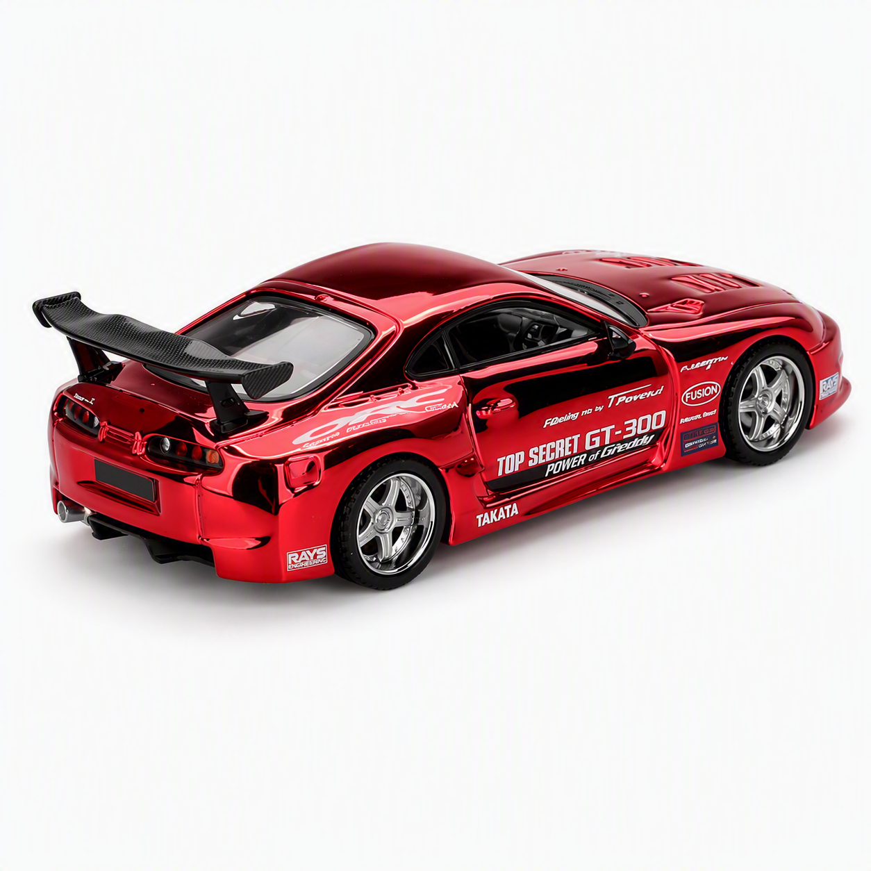 MiniGT 1/64 Toyota Supra JZA80 GT-300 Top Secret Red Chrome