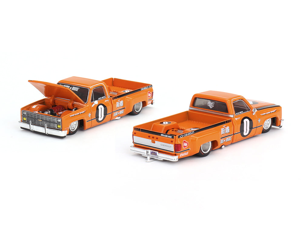 MiniGT x Kaido House 1/64 Chevorlet Silverado Duallly Kaido V2 Orange - Diecast Toyz Australia