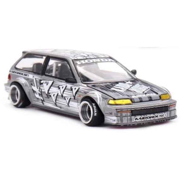 MiniGT x Kaido House 1/64 Honda Civic EF Kaido Manga V1 Silver