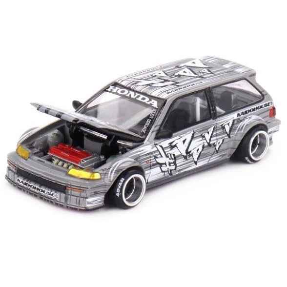 MiniGT x Kaido House 1/64 Honda Civic EF Kaido Manga V1 Silver