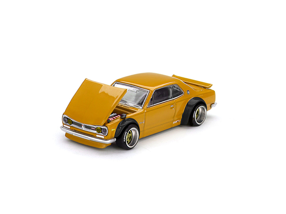 MiniGT x Kaido House Nissan Skyline 2000 GT-R KPGC10 Kaido Street V2 Yellow