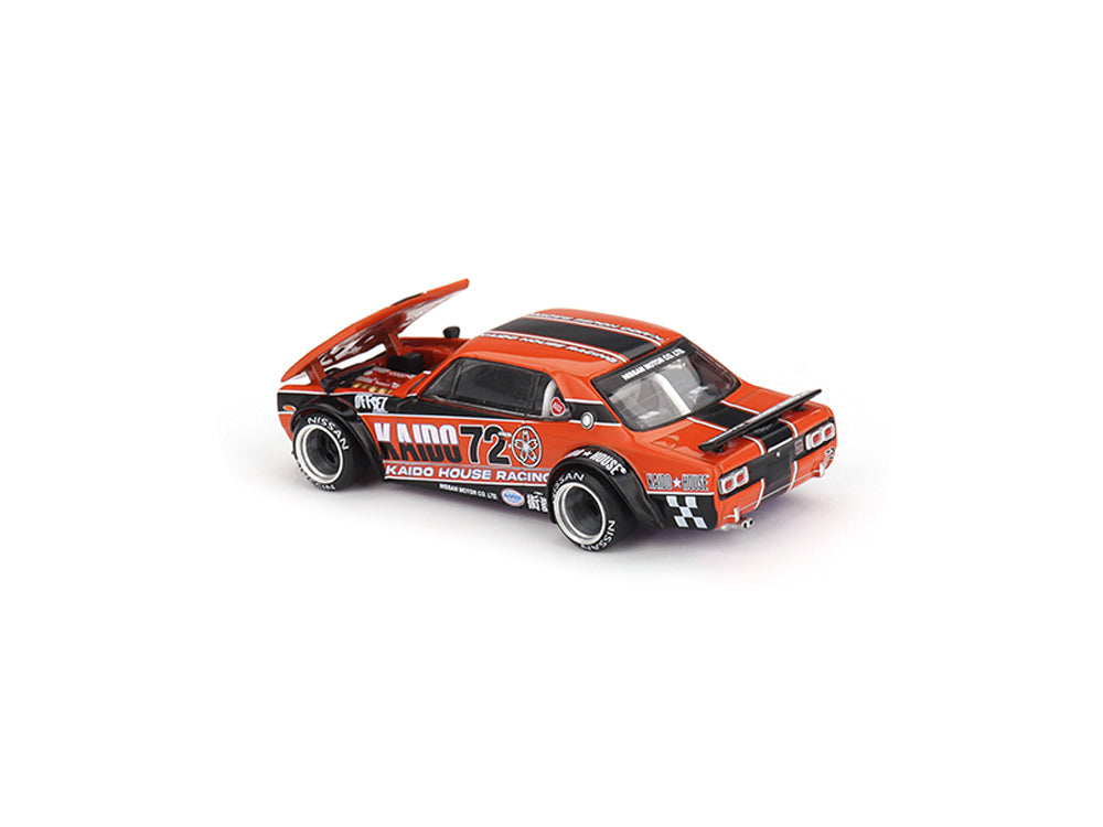 MiniGT x Kaido House Nissan Skyline GT-R KPGC10 Kaido Racing V1 Orange/Black