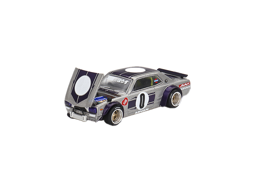 MiniGT x Kaido House Nissan Skyline GT-R KPGC10 Kaido Works V1 Silver