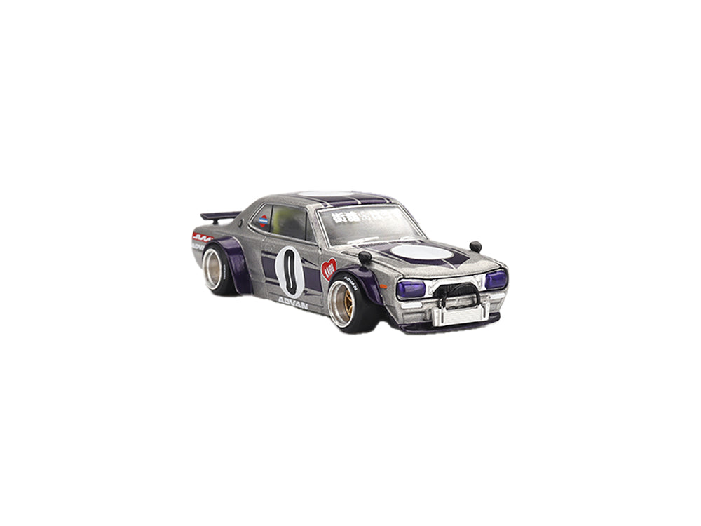 MiniGT x Kaido House Nissan Skyline GT-R KPGC10 Kaido Works V1 Silver