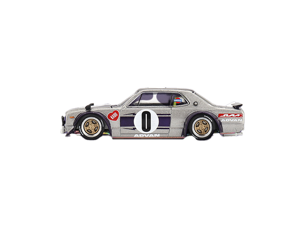 MiniGT x Kaido House Nissan Skyline GT-R KPGC10 Kaido Works V1 Silver