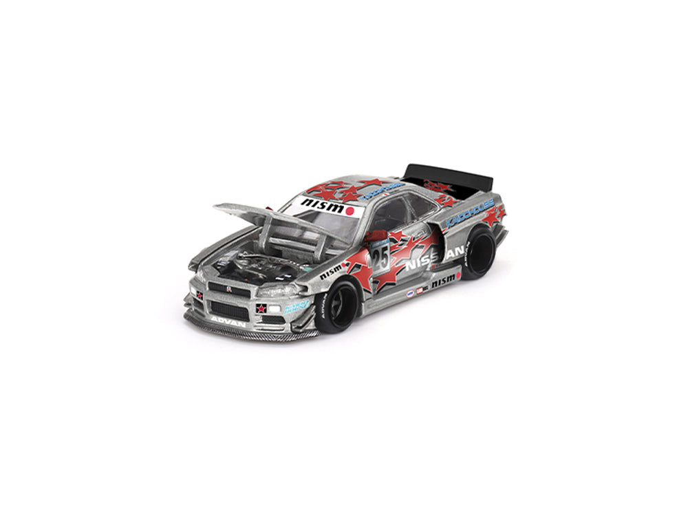 MiniGT x Kaido House 1/64 Nissan Skyline GTR R34 Kaido Star Racing V1 Silver - Diecast Toyz Australia