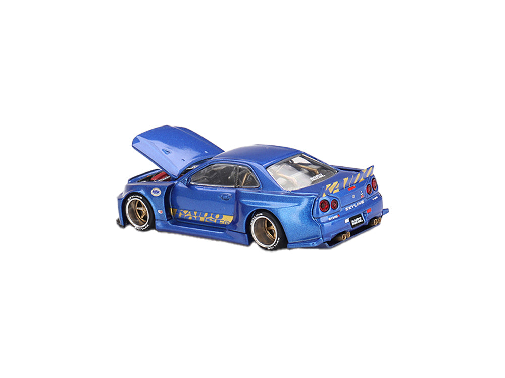 MiniGT x Kaido House Nissan Skyline GT-R R34 Kaido Works Shinjuku V2 Blue