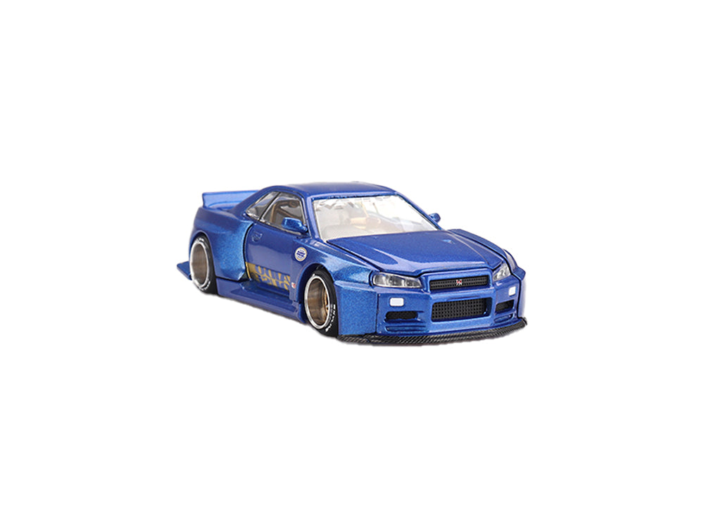 MiniGT x Kaido House Nissan Skyline GT-R R34 Kaido Works Shinjuku V2 Blue