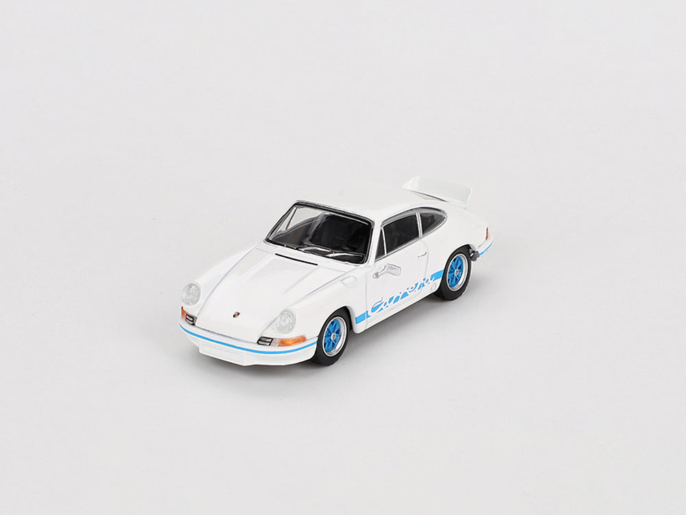 Mini GT 1/64 Porsche 911 Carrera RS2.7 Grand Prix White with Blue Livery