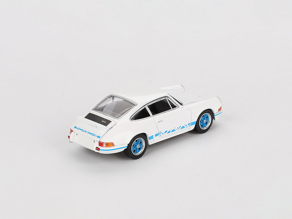 Mini GT 1/64 Porsche 911 Carrera RS2.7 Grand Prix White with Blue Livery